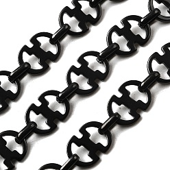 Черный 304 цепи овальные из нержавеющей стали, несварные, вакуумное покрытие pvd, чёрные, 13.5x9.5x1.4 мм