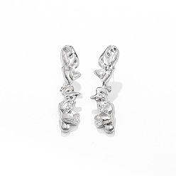 Платина Серьги-гвоздики из сплава Nuggets, платина, 60 мм