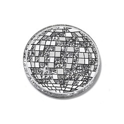 Серебро Акриловые подвески, серия диско, серебряные, 34.5x2 мм, отверстие : 1.6 мм