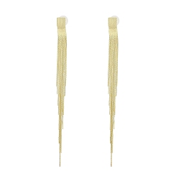 Golden Brass Chains Tassel Earrings, Dangle Stud Earrings, Golden, 153x9mm