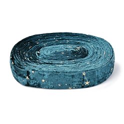 Синий Двусторонняя бархатная лента из полиэстера, для подарочной упаковки и украшения праздника, звезда картины, синие, 1 дюйм (25 мм)