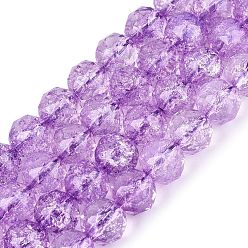 Средняя Орхидея Хрустящие прозрачные стеклянные бусины нити, имитация желе, круглые, граненые, средне орхидеи, 7.5~8 мм, отверстие : 0.8~1.5 мм, около 48~49 шт / нитка, 13.98~14.57 дюйм (35.5~37 см)