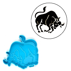 Taurus Constellation Silicone Cup Mat Molds, Resin Coaster Molds, UV Resin & Epoxy Resin Craft Making, Taurus, 114x125x9mm