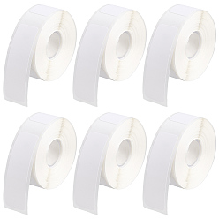 Белый 6 рулоны бумажной бирки, самоклеющиеся наклейки, прямоугольные, белые, 40x12 мм, 160 листы/рулон
