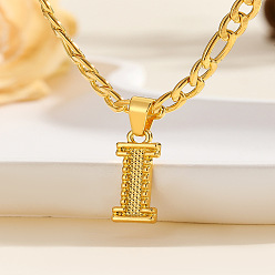 Letter I 304 цепочка с подвеской в виде Фигаро из нержавеющей стали, золотые, Буква "i", 17.72 дюйм (45 см)