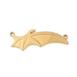 Настоящее золото 18K Хэллоуин 304 из нержавеющей стали подвески, прелести крыла летучей мыши, ионное покрытие (ip), реальный 18 k позолоченный, 16x46x2 мм, отверстие : 2 мм
