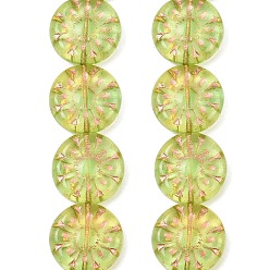 Светло-зеленый Чешские прессованные стеклянные бусины, плоско-круглые, светло-зеленый, 18x5.5 мм, отверстие : 0.8 мм, около 30 шт / упаковка