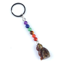 (RRHB277) Кристалл на подкладке из медово-бежевого цвета Брелок из индийского агата, с кварцевым резонатором, аметист, ляпис, авантюрин, красный агат, красная яшма, кошка, 11 см