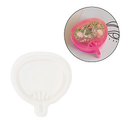 Белый Подвеска-веер своими руками силуэт силиконовые формы, формы для литья смолы, для уф-смолы, изготовление изделий из эпоксидной смолы, белые, 56x51.5x12 мм