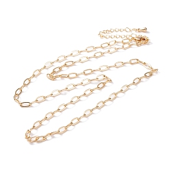 Real 18K Gold Plated Brass Cable Chain Necklaces, Real 18K Gold Plated, 21.65 inch(550mm)