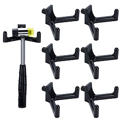 Черный Пластиковая крючок-вешалка, для сумки ключ для одежды шарф подвесной держатель, чёрные, 78x107x45 мм, отверстие : 6 мм