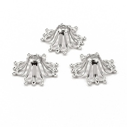 Нержавеющая Сталь Цвет Не тускнеет 304 колпачки из нержавеющей стали, 4 -питер, цветок, цвет нержавеющей стали, 18x6 мм, отверстие : 2.3 мм