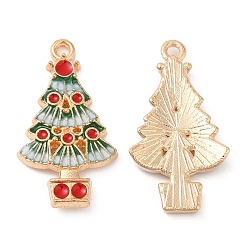 Разноцветный Подвески из эмалевого сплава легкого золота, без кадмия и без свинца, очарование рождественской елки, красочный, 22x12x2 мм, отверстие : 1 мм