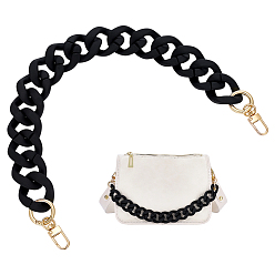 Черный 1акриловые цепочки для сумок, Сплав с застежками, для замены сумочки или сумки через плечо, золотые, чёрные, 17.72 дюйм (45 см)