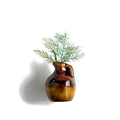 Coconut Brown Mini Ceramic Glass Vase Refrigerator Fridge Magnets, for Home and Office Refrigerator Decoration, Coconut Brown, 20~30mm