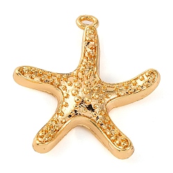 Настоящее золото 18K Латунные подвески, без кадмия, без никеля и без свинца, прелести морская звезда, реальный 18 k позолоченный, 19.5x18x3 мм, отверстие : 0.8 мм