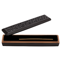 Черный Курильница из фарфора, горящая коробка благовоний, прямоугольные, чёрные, 247x56x35 мм