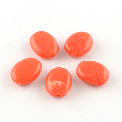 Помидор Овальной имитация драгоценных камней акриловые бусины, помидор, 19x15x7 мм, Отверстие : 2 мм , около 330 шт / 500 г