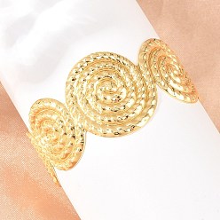 Real 18K Gold Plated Brass Cuff Bangles for Women, Spiral, Cadmium Free & Lead Free, Long-Lasting Plated, Rack Plating, Real 18K Gold Plated, Inner Diameter: 2.24x2.09 inch(5.7x5.3cm)
