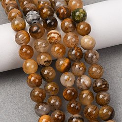 Quartz Tigre Tigre naturel perles de quartz brins, lisse et rond, 8mm, Trou: 1.2mm, Environ 47 pcs/chapelet, 14.96'' (38 cm)