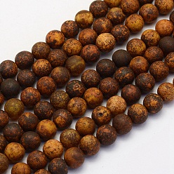 Natural Agate Natural Agate Beads Strands, Round, Dyed & Heated, 6mm, Hole: 1mm, about 62pcs/strand, 14.7 inch(37.5cm)