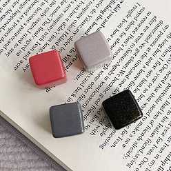 (52) Непрозрачная лаванда Непрозрачный акрил европейского бисера, бусины с большим отверстием, кубические, разноцветные, 14~14.5x14~14.5x14~14.5 мм, отверстие : 3.5 мм