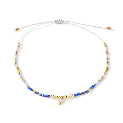 Glass Регулируемые браслеты из плетеного бисера и стеклянных бусин для женщин, 11.02 дюйм (28 см)