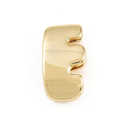 Letter E Латунные бусины, долговечный, стойки покрытие, без свинца и без кадмия, реальный 18 k позолоченный, Письмо E, 14x8x5 мм, отверстие : 11x3 мм