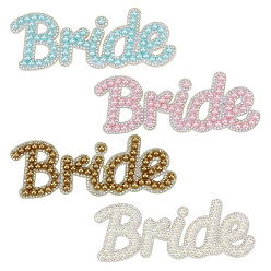 (52) Непрозрачная лаванда 4 шт 4 цвета компьютеризированная вышивка ткань утюг / пришивание заплат, аксессуары для костюма, аппликация, со стеклом и смолой, Слово невесты, разноцветные, 51~55x140~145x6~6.5 мм, 1 шт / цвет