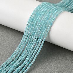 Амазонит Природных амазонит бисер нитей, граненые, круглые, 2 мм, отверстие : 0.5 мм, около 220 шт / нитка, 15.43'' (39.2 см)