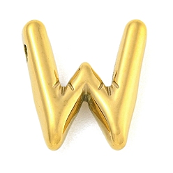 Letter W Ионное покрытие (ip) 304 подвески из нержавеющей стали, шарм-буква, золотые, Буква W, 19x17.5x5 мм, отверстие : 2x1.5 мм