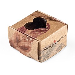 Перо Прямоугольная складная креативная подарочная коробка из крафт-бумаги, шкатулки, с прозрачным окном, перо рисунок, 4.3x4.3x2.7 см