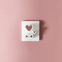 Heart Plastic Plasticine Tools, Clay Cutters, Modeling Tools, WhiteSmoke, Heart, 0.2~0.6x0.2~0.7cm