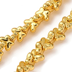 с Золотистым Покрытием Стеклянные бусины с гальваническим покрытием , бабочка, с золотым покрытием, 10x14.5x5.5 мм, отверстие : 1 мм, около 54 шт / нитка, 14.96'' (38 см)