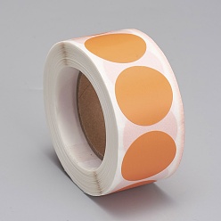 Оранжевый Самоклеящиеся наклейки на бумажные этикетки, клейкие этикетки, для праздничного, Hoilday, свадебные подарки, оранжевые, наклейка: 25 мм, о 500шт / рулон