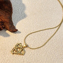 Другие 304 подвесные из нержавеющей стали ожерелья, реальный 18 k позолоченный, трикетра/троичный узел, 18.31 дюйм (46.5 см), Кулон : 24x24.5 мм