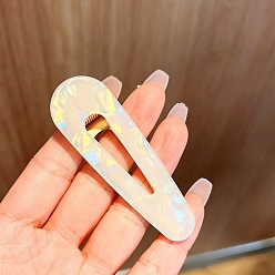 Снежный Заколки для волос из кожи аллигатора, аксессуары для волос для женщин и девочек, слеза, снег, 66 мм