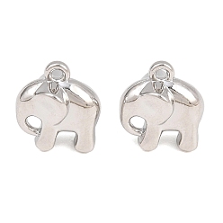 Platine Pendentif en alliage , charmes d'éléphant, crémaillère plaquage, sans cadmium et sans plomb, platine, 12x10.5x7mm, Trou: 1.2mm