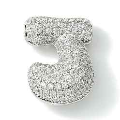 Letter J Стойки обшивки латунь кубического циркония подвески, без кадмия и без свинца, долговечный, алфавит, буква J, 21.5x16x9 мм, отверстие : 4x2 мм