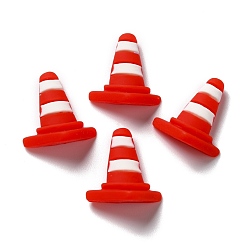 Red Opaque Resin Cabochons, Traffic Cone, Red, 20x17.5x8mm