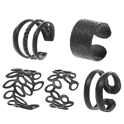 Черный Сплав манжеты серьги, c-образный, чёрные, 12 мм, 5 шт / комплект