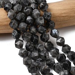 Larvikite Натуральные нити бус из ларвикита, звезды вырезать круглые бусы, граненые, 7~8x7~8x7~8 мм, отверстие : 1 мм, около 46~47 шт / нитка, 14.72''~15'' (37.4~38.1 см)