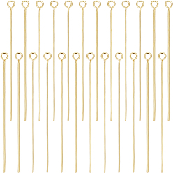 Настоящее золото 18K Латунные булавки, для изготовления ювелирных изделий, реальный 18 k позолоченный, 21 датчик, 45x0.7 мм, отверстие : 1.8 мм, о 100 шт
