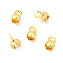 Золотой Латунной шариковой советы, Калотте заканчивается, крышка узла, стойки покрытие, долговечный, без свинца и без кадмия, золотые, 9.5x6 мм, отверстие : 2.5 мм, внутренний диаметр: 3.5 мм