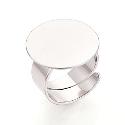 Нержавеющая Сталь Цвет 304 регулируемые кольцевые основания из нержавеющей стали, настройки плоских круглых колец, цвет нержавеющей стали, 17 мм, Размер лотка: 20 мм