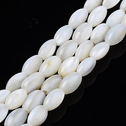 Seashell Color Freshwater Shell Beads Strands, Undyed, Oval, Seashell Color, 4~5x2.5~4mm, Hole: 0.6mm, about 77~79pcs/strand, 14.57 inch~15.16 inch(37cm~38.5cm)