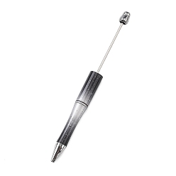 Черный Пластиковая ручка-бусина, шариковая ручка со стальным стержнем, для индивидуальной ручки с ювелирными бусинами, чёрные, 142x11.5 мм