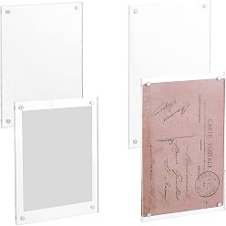 Clear 4Pcs 2 Style Acrylic Commodity Label Display, Supermarket, Bakery, Cafe Price Tag, Rectangle, Clear, 130~150x90x2.5mm, 2pc/style