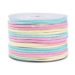 Разноцветный 50м сегментный окрашенный хлопковый шнур для макраме, круглая плетеная веревка, для настенного крепления, ремесла, Подарочная упаковка, красочный, 3 мм, около 54.68 ярдов (50 м) / рулон