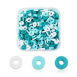 (52) Непрозрачная лаванда Полимерной глины ручной работы бисер нитей, для поделок ювелирных изделий, Heishi бусы, Диск / плоские круглые, разноцветные, 6x0.5~1 мм, отверстие : 1.8 мм, 580~640 шт / коробка
